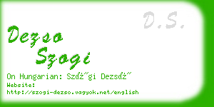 dezso szogi business card